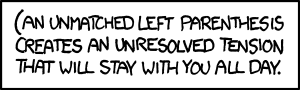 Xkcd unmatched parenthese