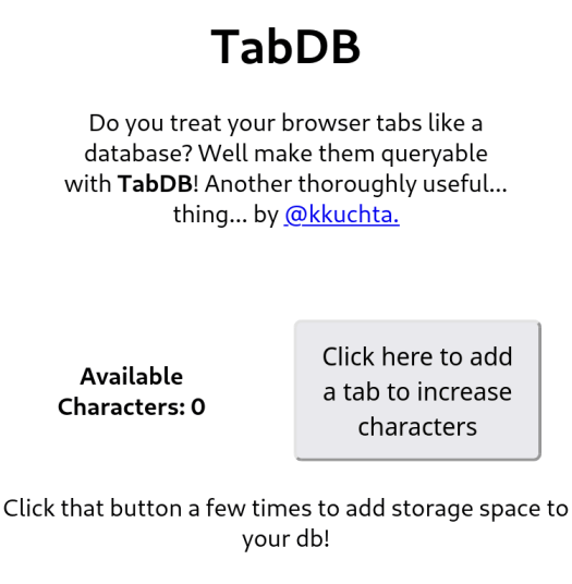 Tabdb au lancement