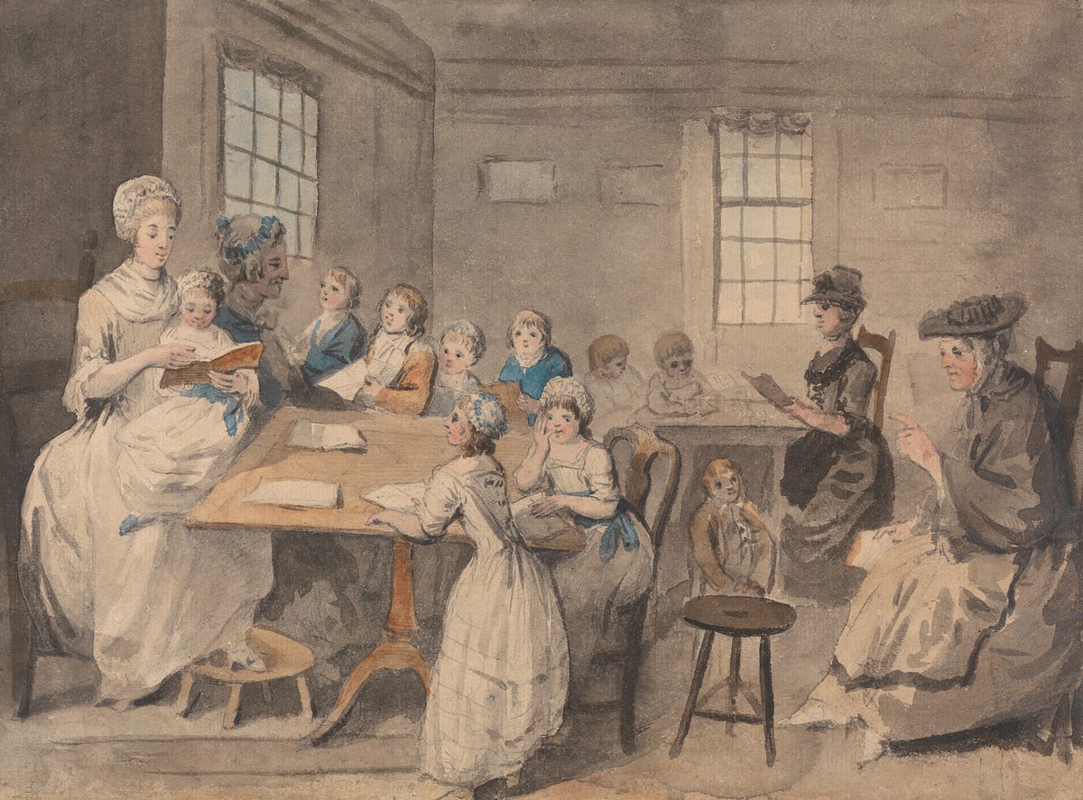 Elias Martin (1739-1818), lección de lectura en una escuela para niñas