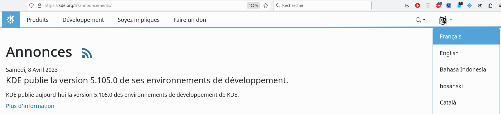 Annonce de la dernière version des Frameworks KDE