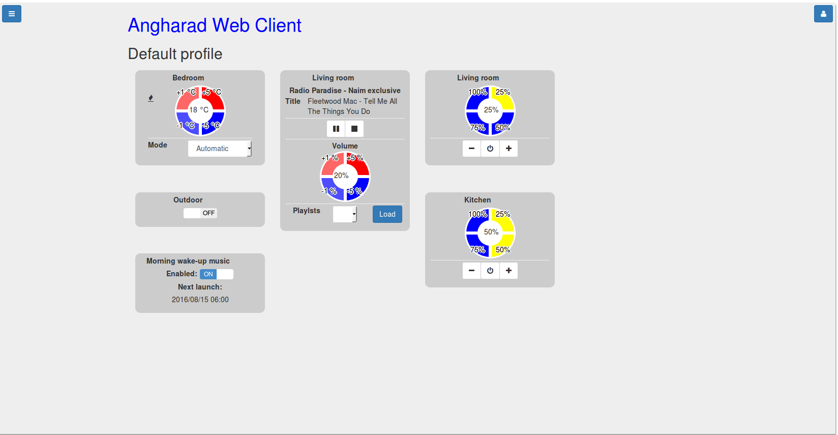 Angharad web client