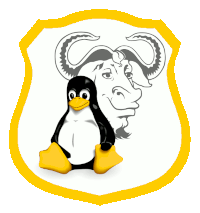GNU/Linux - mélange de https://commons.wikimedia.org/wiki/File:Gnulinux.svg sous Free Art License & https://openclipart.org/detail/32989/eared-shield-1 sous CC0 1.0