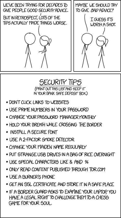 XKCD Security Advice