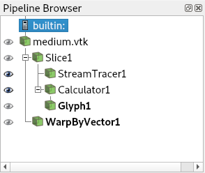 Paraview pipeline browser