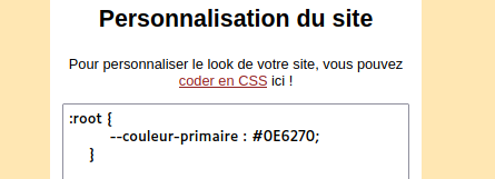 Modifier le code CSS
