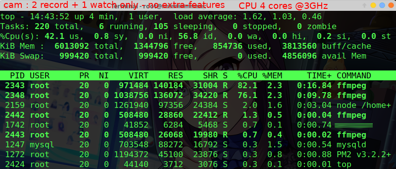Source : https://wiki.0rion.netlib.re/lib/exe/fetch.php?media=tutorial_en:screenshot_2018-12-18_shinobi-server_with_2_cameras_record_and_1_camera_stream-command_top.png Capture dâĂ©cran dâun serveur Shinobi avec 2 camĂ©ras enregistreuses et une camĂ©ra en stream-command top