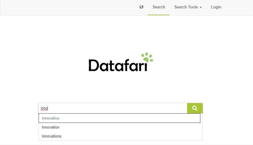 Page d’accueil de Datafari