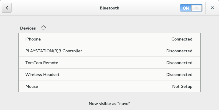 Liste Bluetooth