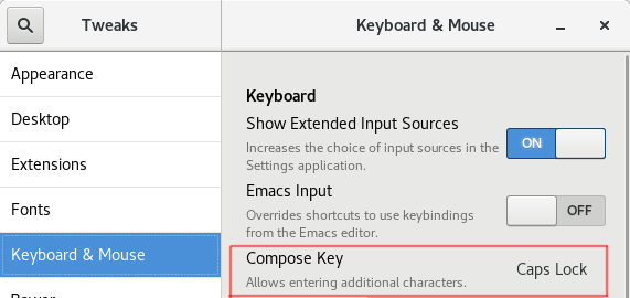Compose Key dans GNOME