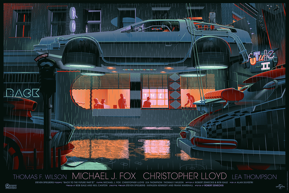 Source : http://static.squarespace.com/static/51b3dc8ee4b051b96ceb10de/t/541b272de4b0450bd7cf3c33/1411065651376/back-to-the-future-iii-art-print-by-laurent-durieux7 Voiture volante