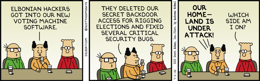 Vote électronique selon Dilbert