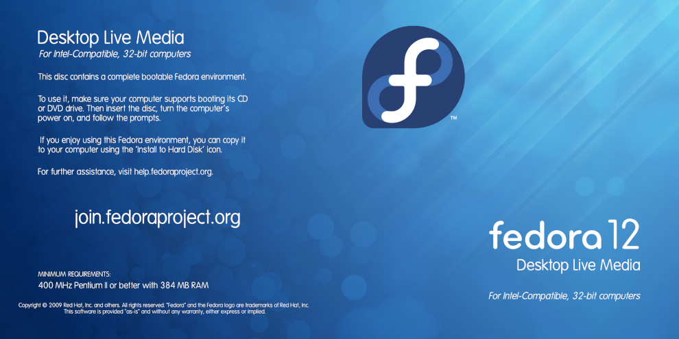 Jaquette de Fedora 12