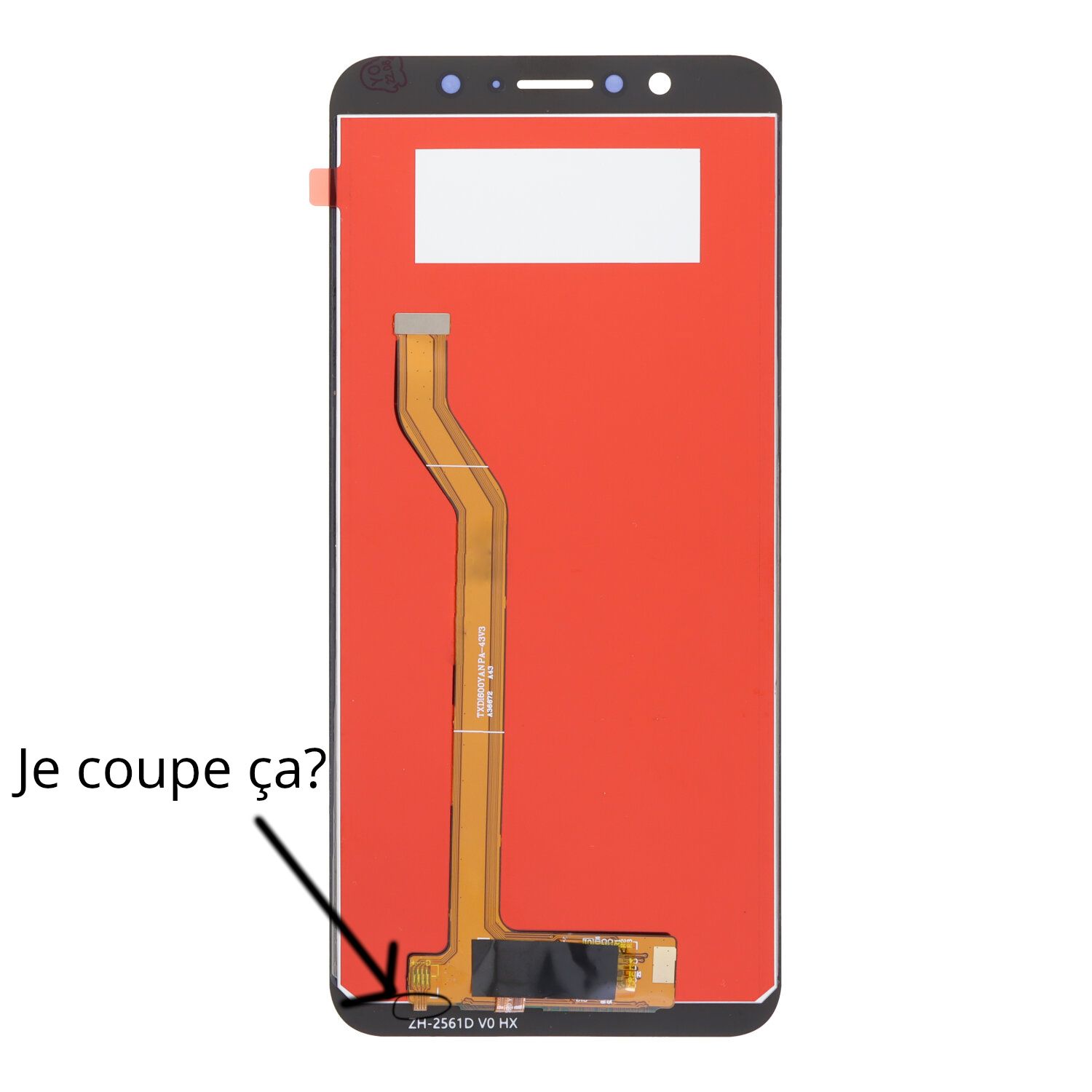 Écran de téléphone: où couper pour le tactile