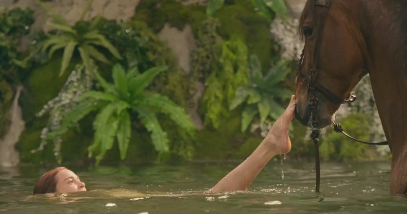 Sonja prends un bain avec son étalon
