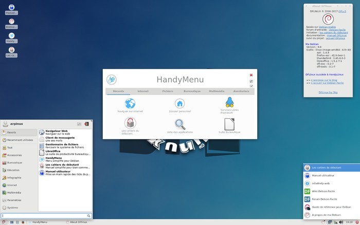 DFlinux Stretch, l’ISO Debian facilitante issue de l’adhésion de la communauté Handy Linux à Debian-Facile