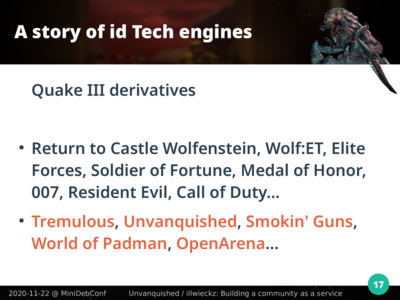 Sélection de jeux construits sur le code de Quake 3