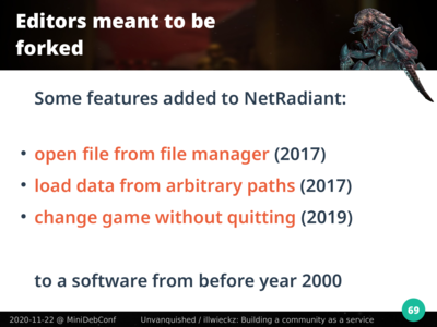 Changements apportés à NetRadiant pendant les trois dernières années tandis que le logiciel est vieux de 20 ans