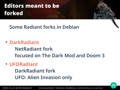 Forks de Radiant déjà distribué dans Debian