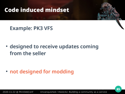 Le VFS PK3 est conçu pour recevoir des mises-à-jour de la part du vendeur, pas de vous