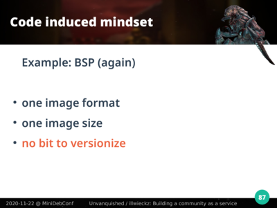 Le BSP n’a rien pour versionner les formats d’image