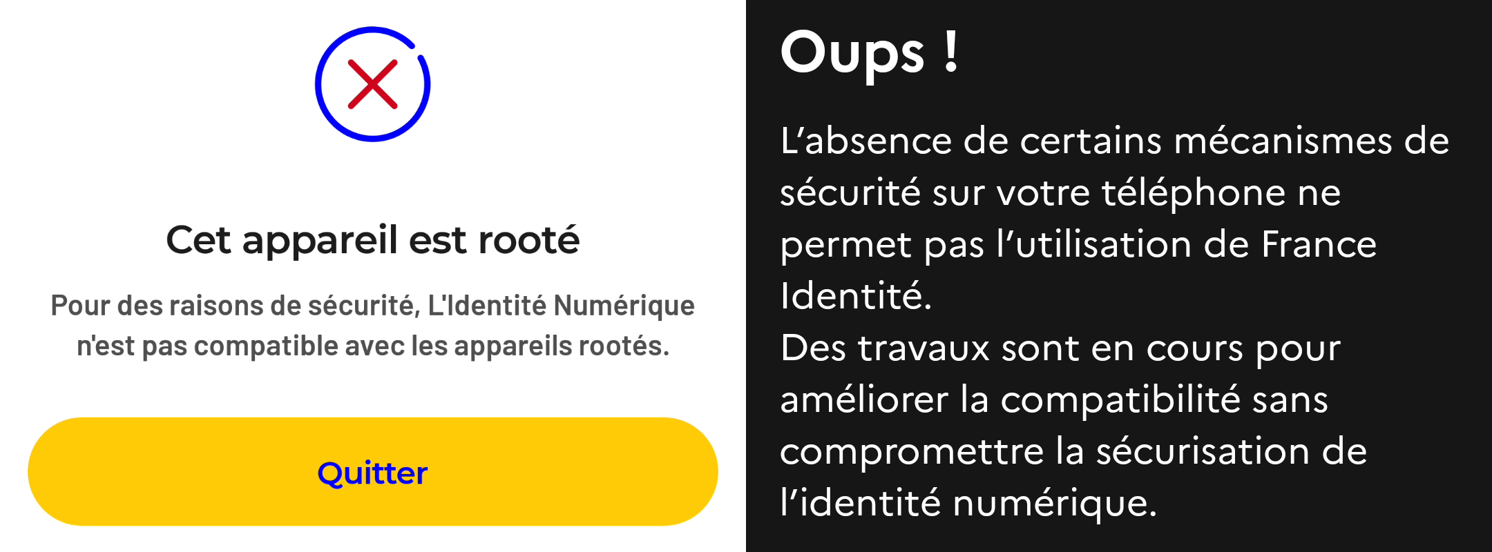 Identité numérique impossible