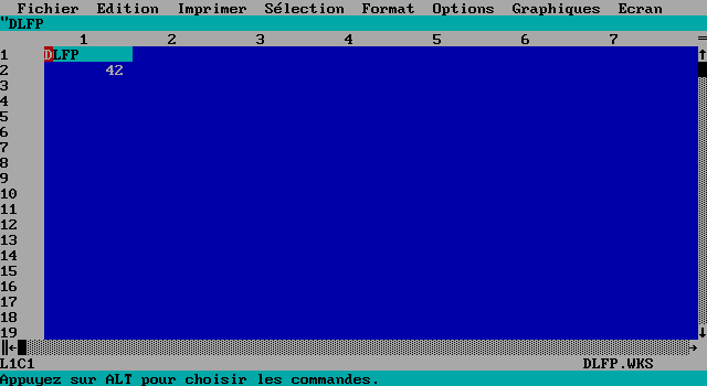 Microsoft Works 1.05 pour DOS