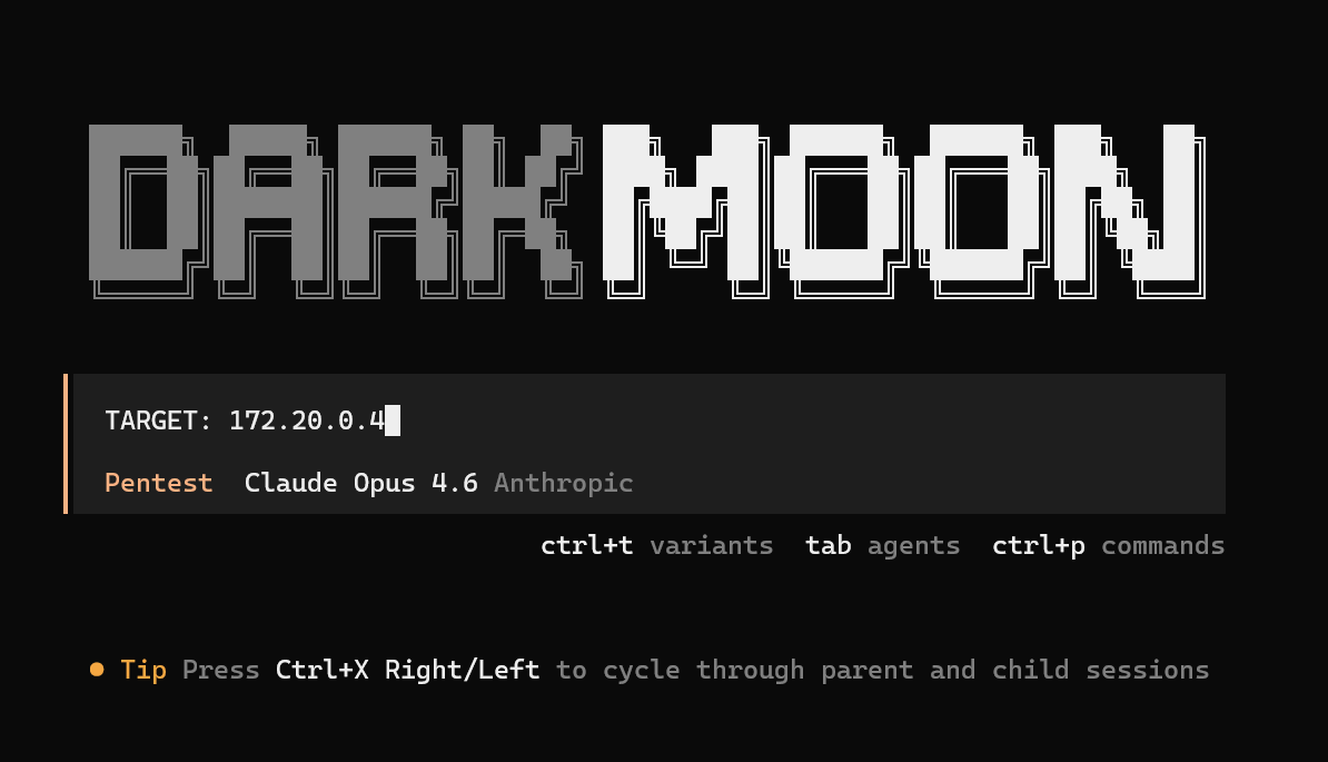 Source : https://docs.dark-moon.org/assets/pics/start-assesment.png Démarrage d'une évaluation DarkMoon depuis l'interface terminal