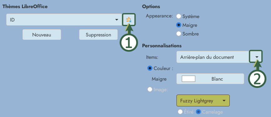 Configuration de l’apparence de LibreOffice 25.02