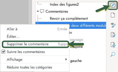 Suppression d’un commentaire