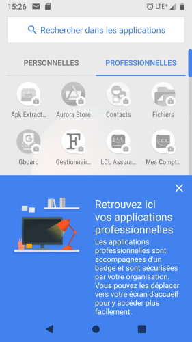 Gestion du profil pro dans LineageOS 15