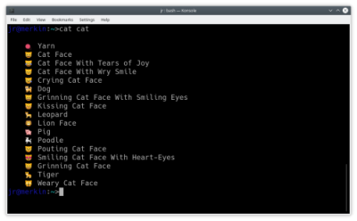 Prise en charge des émojis dans Konsole