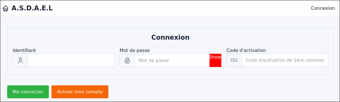 Page de connexion