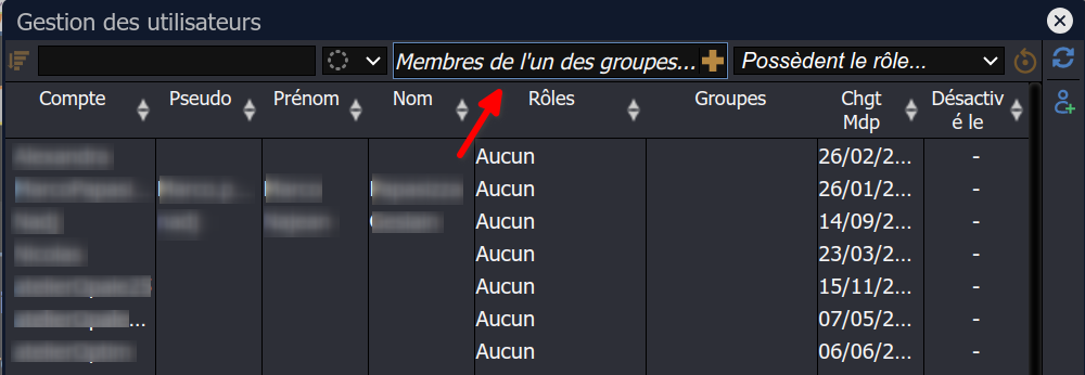 filtrer par groupe