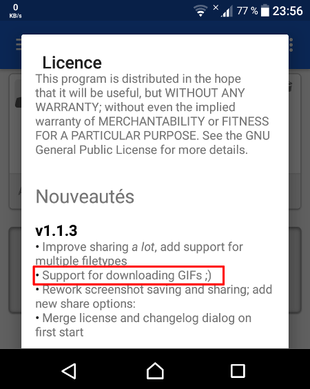 Source : https://framapic.org/Qcg50G45x3pu/c1U92nSWFsoM screenshot update dandelion