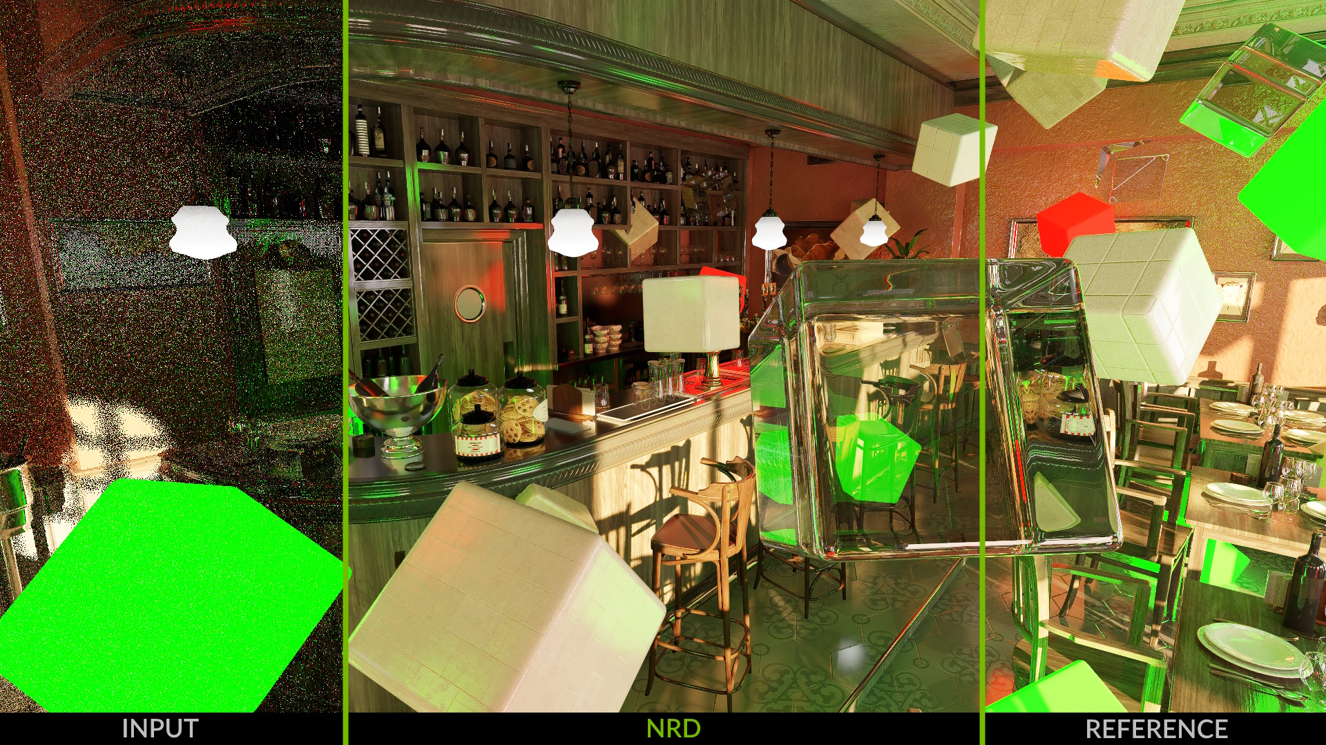 Comparaison raytracing et debruiteur