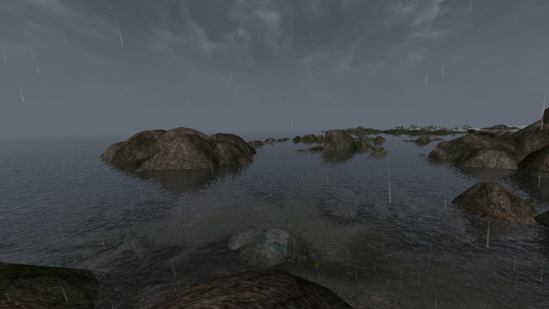 Capture d’écran de la pluie sur un lac