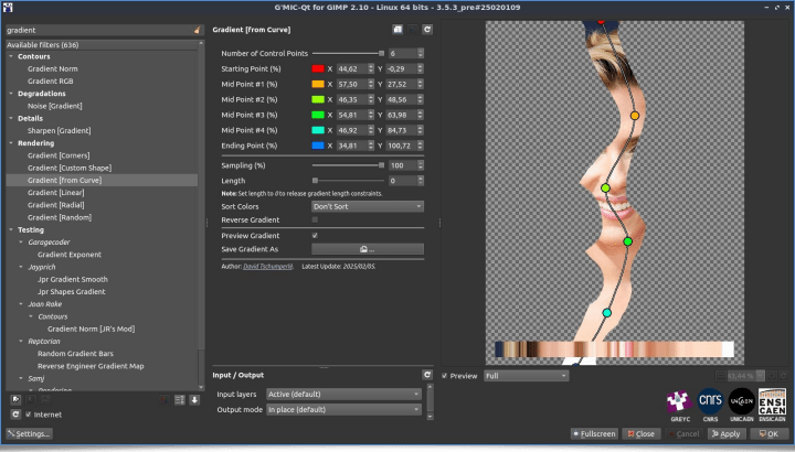 Filtre « Gradient From Curve »