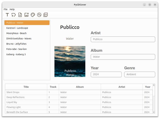 interface de l'application