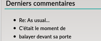 Trois derniers commentaires