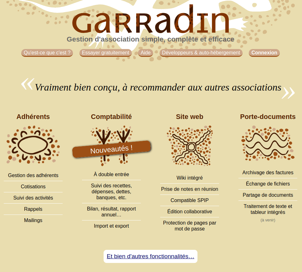Présentation de Garradin sur le site de Garradin
