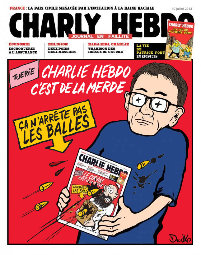 Charlie Hebdo, c'est de la merde... Ça n'arrête pas les balles.