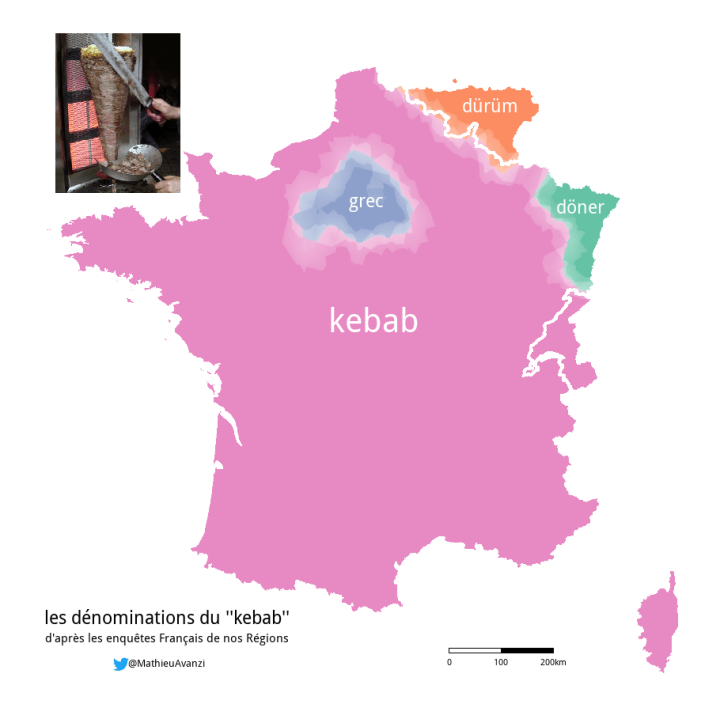 lA CARTE DU KEBAB ET DU GREC