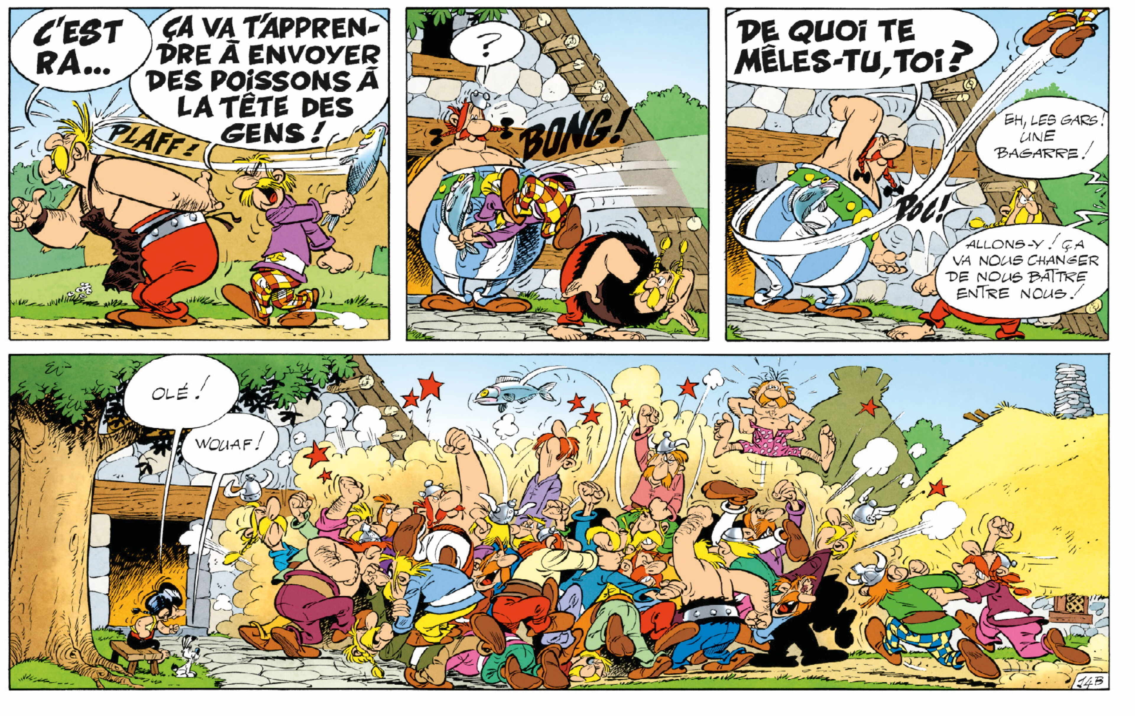 début d'une bagarre dans le village d'Asterix