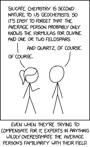 Even when they're trying to compensate for it, experts in anything wildly overestimate the average person's familiarity with their field.