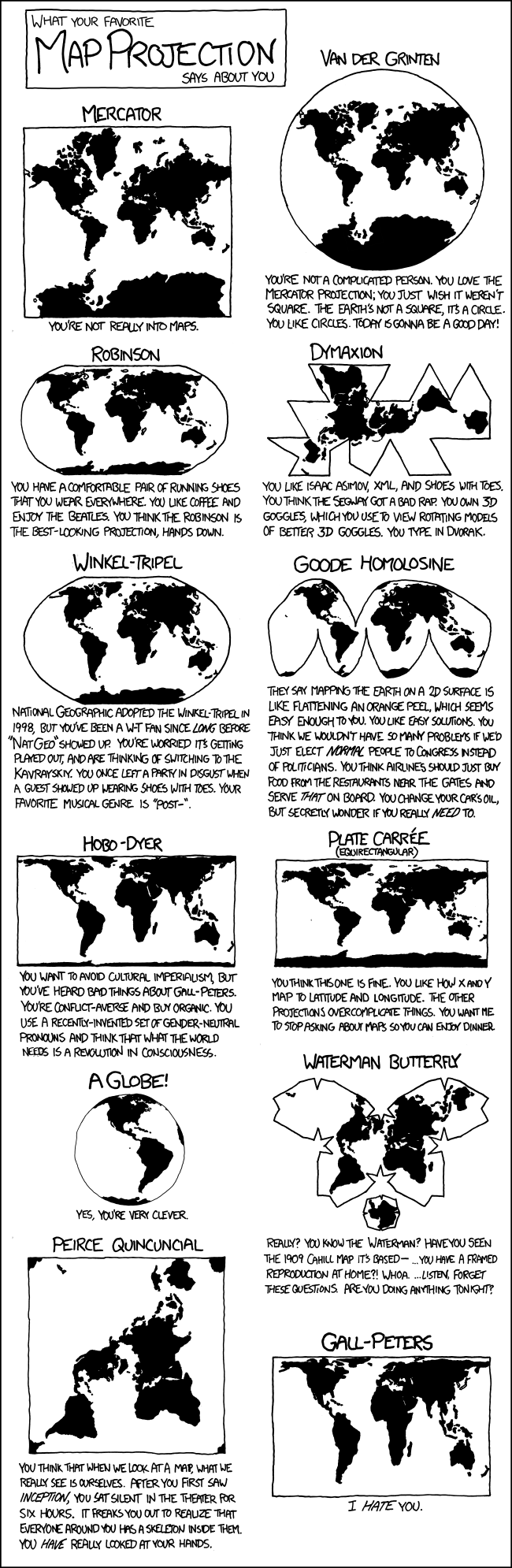 XKCD: Map Projections