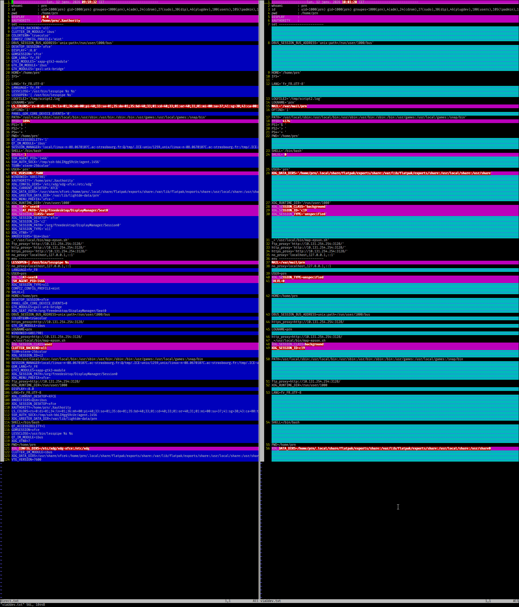 image de la comparaison entre les deux sorties