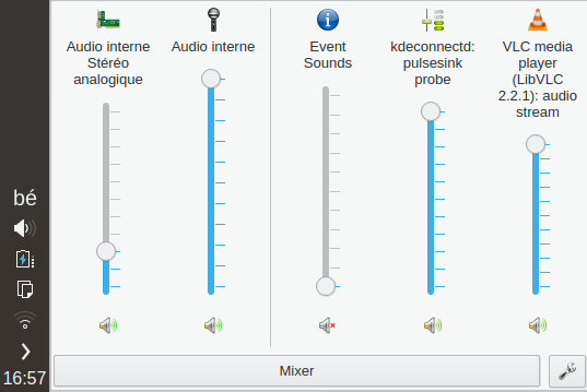 Ancienne applet de volume