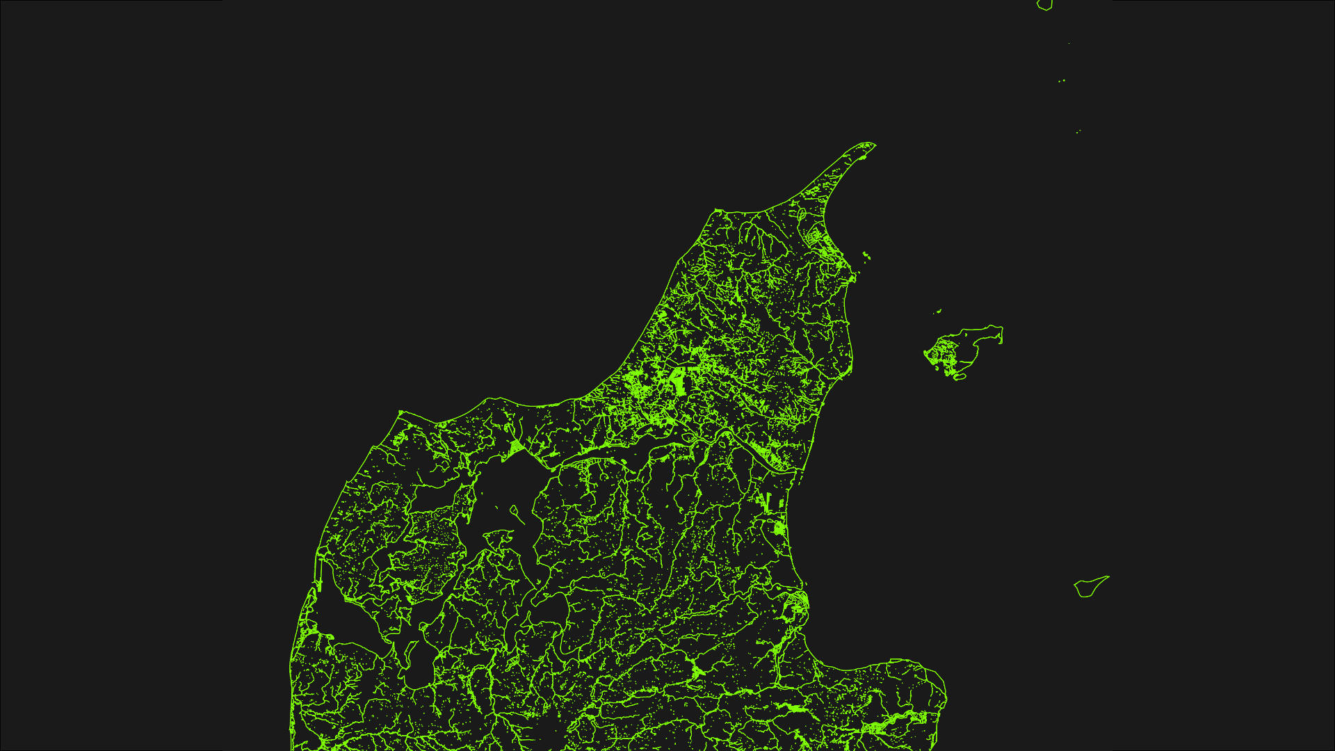 Carte du Jutland réalisée à partir de données OSM