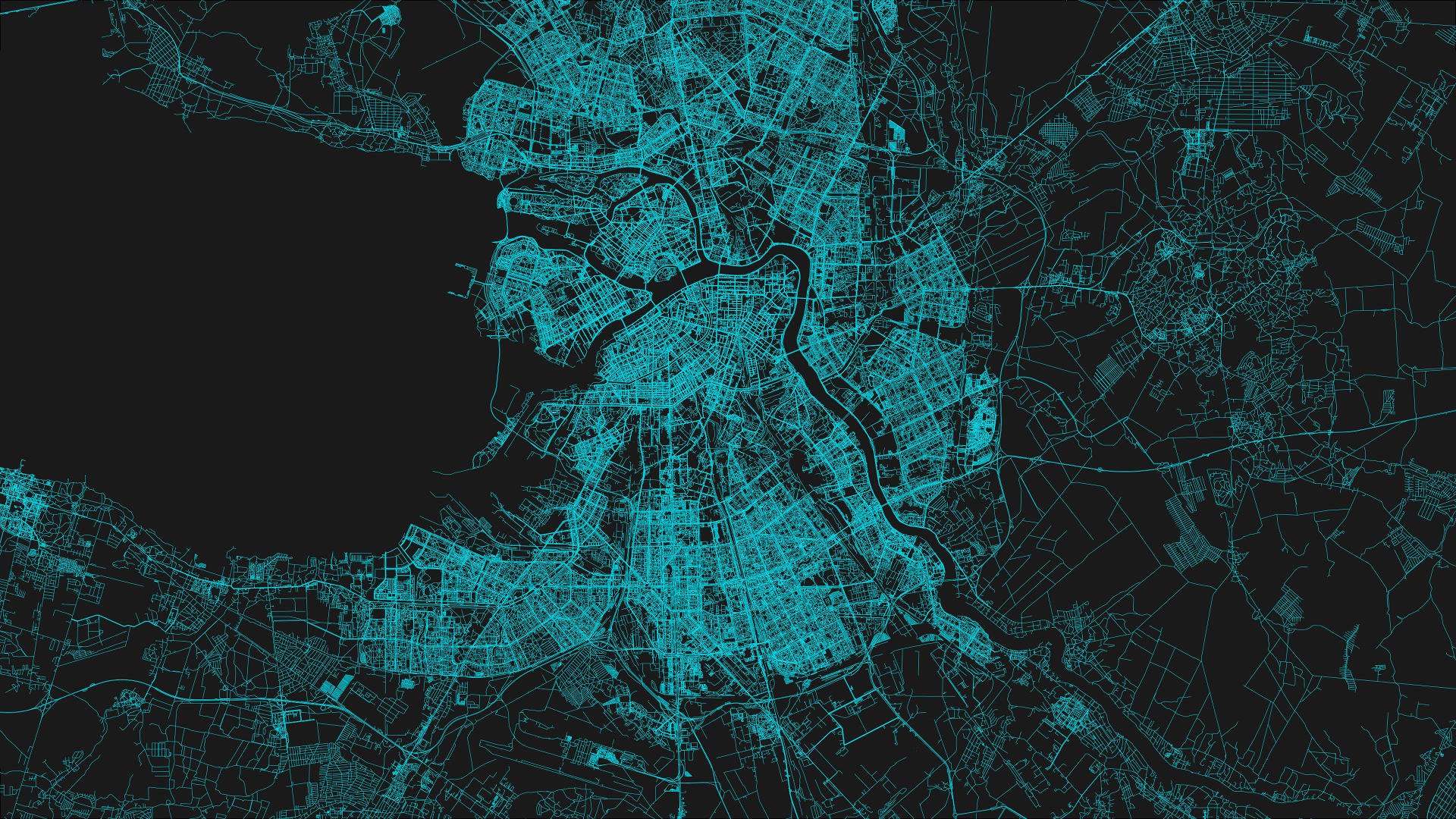 Carte de Saint-Pétersbourg réalisée à partir de données OSM