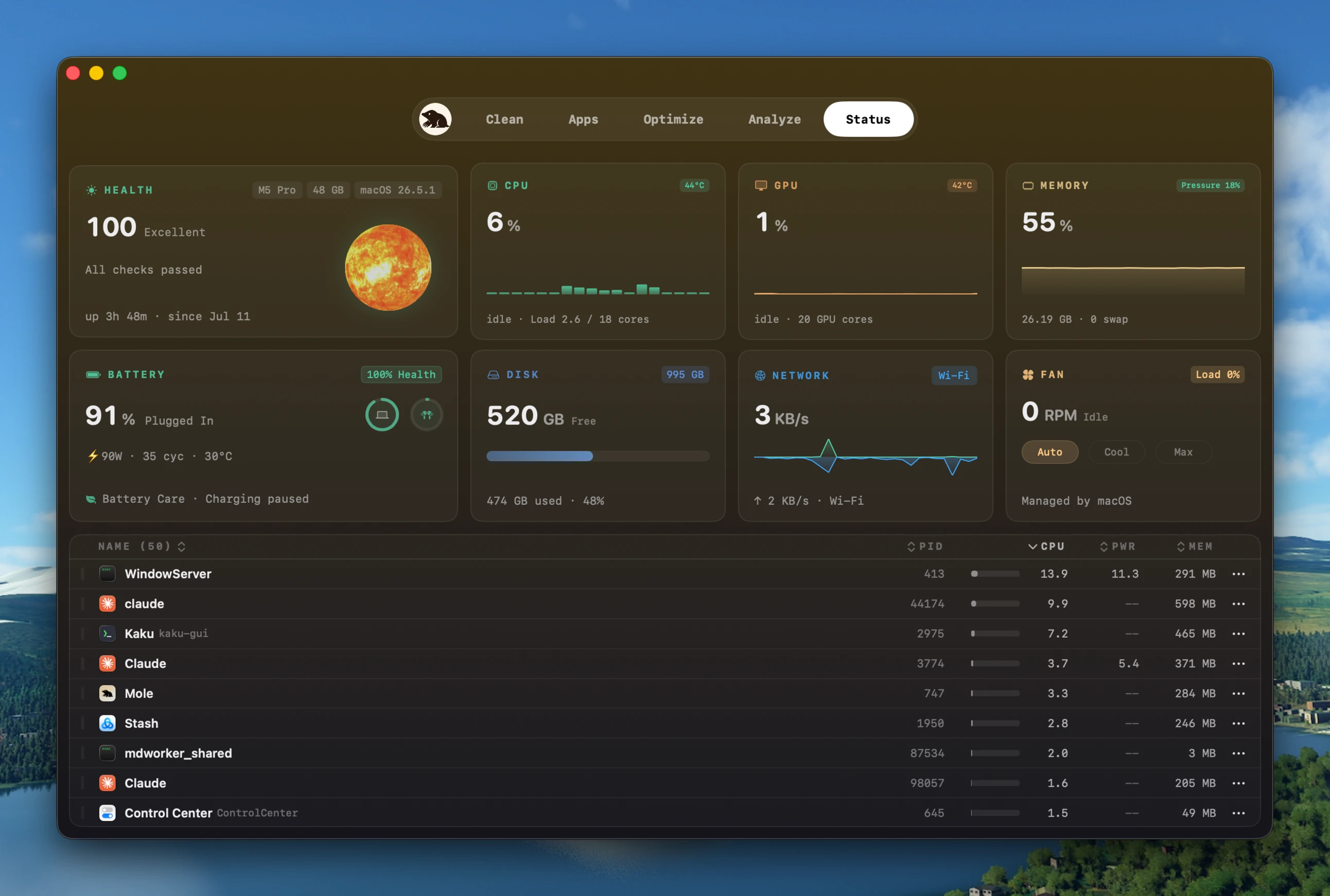 Mole for Mac — cinq outils / statut